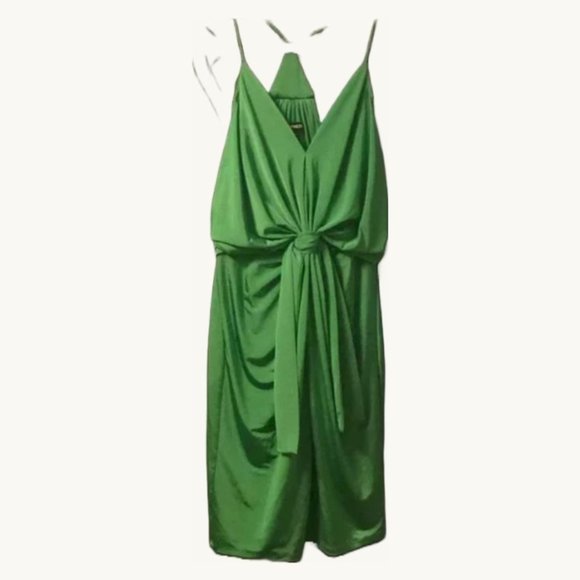 Express Dresses & Skirts - NWT Express Kelly Green Knot Front Draped Sleeveless Dress in XS